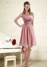 Fitted Sweetheart Empire Chiffon Bridesmaide Dresses with Ruching 72.59