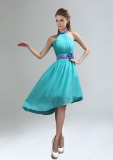 New Fashion High Neck Asymmetrical Multi-color Bridesmaid Dress