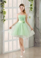 A Line Sweetheart Lace Up Bridesmaid Dress in Apple Green