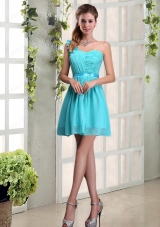 A Line One Shoulder Ruching Bridesmaid Dress  with Belt