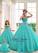 2015 LuxuriousTurquoise Princesita With Quinceanera Dresses with Beading