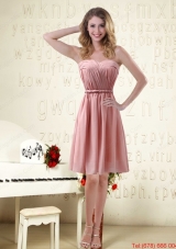 Sassy Sweetheart Ruched Dama Dresses in Chiffon with Waistband