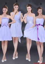 Ruching One Shoulder Empire Dama Dresses for 2015