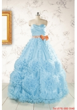 Unique Beading Aqua Blue Quinceanera Dresses for 2015