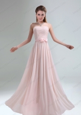 2015 Most Popular Light Pink Empire Prom Dresses with Bowknot belt