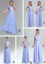 2015 Modest Belt Empire Prom Dresses in Lavender