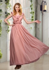 V Neck Empire Appliques Mother of the Bride Dresses with Floor Length