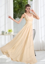 2015 Modest V Neck Empire Ruching Mother of the Bride Dresses