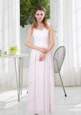 2015 White Empire Ruching Mother of the Bride Dresses with Asymmetrical