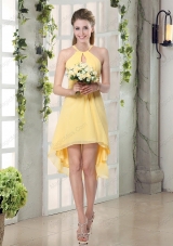 New Fashion Halter Top Asymmetrical  Prom Dresses