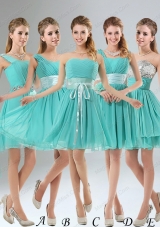 2015 A Line Ruching Lace Up Prom Dresses in Aqua Blue