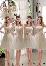 Elegant Princess Mini Length Lace Prom Dresses with Bowknot