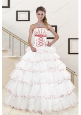 Pretty Ruffeld Layers 2015 Quinceanera Dresses with Appliques