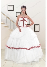 2015  Sweetheart Ball Gown Quinceanera Dresses with Appliques