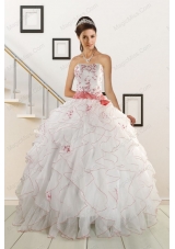 Sweetheart 2015 Elegant Quinceanera Dresses with Appliques and Belt