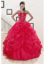 Perfect Red Sweetheart Quinceanera Dresses with Appliques