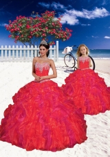 High End Beading and Ruffles Princesita Dress in Red for 2015 Spring 285.69