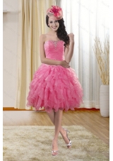 Pretty Sweetheart 2015 Prom Dresses with Ruffles and Beading