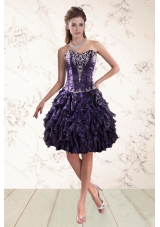 Pretty Sweetheart Ruffles and Embroidery Prom Dresses  for 2015