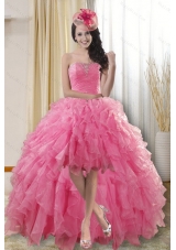 Pretty High Low Prom Dresses with Ruffles and Beading