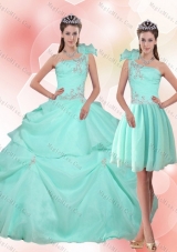 2015 New Arrival Apple Green Quinceanera Dress with Appliques