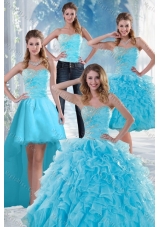 2015 Beautiful Appliques New Style Quinceanera Dresses with Beading and Ruffles