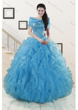 2015 New Style Strapless Quinceanera Dresses with Beading and Ruffles