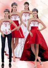 2015 Beautiful Strapless Quinceanera Dress with Embroidery
