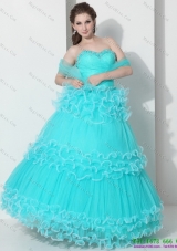 Unique Sweetheart Quinceanera Dresses with Ruffled Layers and Beading