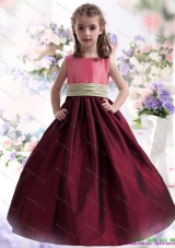 Fashionable Multi Color Ruffled 2015 Little Girl Pageant Dress with Sash