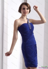 One Shoulder Prom Dresses with Ruffles and Beading
