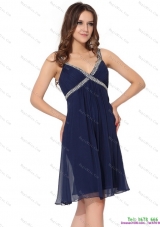 Sequins Ruffled Navy Blue Perfect Prom Dresses for 2015