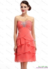 Mini Length Sweetheart Prom Dresses with Rhinestones and Ruching