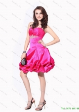 2015 Ruching Strapless Prom Dresses with Pick Ups and Appliques