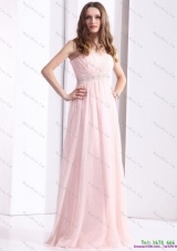 Baby Pink Strapless Dama Dresses with Ruching and Beading for 2015