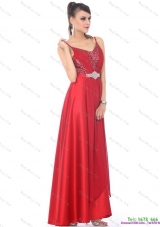 Perfect and Plus Size Spaghetti Straps Floor Length Beading Prom Dresses for 2015