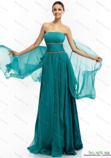 2015 Inexpensive and Plus Size Strapless Prom Dress with Ruching and Beading