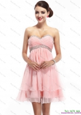 Beautiful and Plus Size Sweetheart 2015 Prom Dress with Beading and Ruching