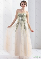 Exquisite 2015 Sweetheart Floor Length Dama Dress with Sequins