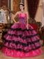 Multi-color Ball Gown Sweetheart Floor-length Organza Ruffles Quinceanera Dress