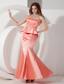 The Super Hot Watermelon Evening Dress Mermaid Sweetheart Taffeta Ruch Ankle-length