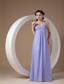 Lilac Empire Straps Floor-length Chiffon Beading Prom / Evening Dress