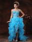 High-low Aqua Blue For 2013 Prom Dress With Beaded Bodice and Ruffles In Jefferson City