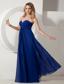 Navy Blue Empire Sweetheart Floor-length Chiffon Beading Prom / Evening Dress