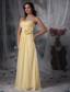 Pretty Light Yellow Cheap Prom Dress Empire Sweetheart Chiffon Hand Made Flower