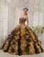 Multi-colored Ball Gown Sweetheart Floor-length Organza Beading Quinceanera Dress