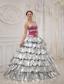 Popular A-line / Princess Strapless Floor-length Satin and Taffeta Beading Quinceanera Dress