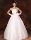 Bowknot Organza Strapless A-Line Garden Wedding Gowns For Custom Made In 2013