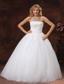 Appliques Decorate Bodice A-line 2013 Wedding Dress Floor-length Strapless