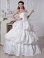 Classical A-line / Princess Strapless Floor-length Satin Beading and Bows Wedding Dress